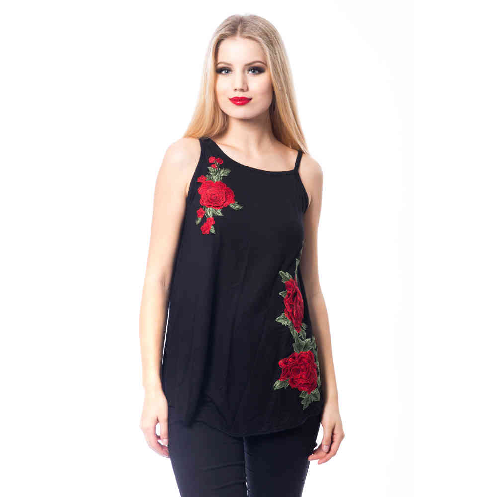 Innocent Lifestyle - LOVE ROSE Mouwloze top - Zwart